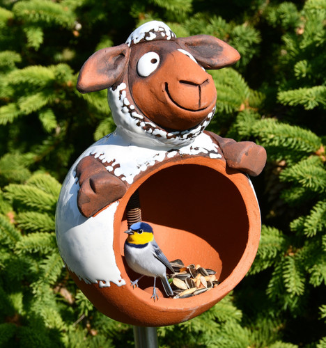 Ceramic bird feeder stick - ceramic,