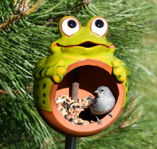 Ceramic bird feeder - feeder, stick